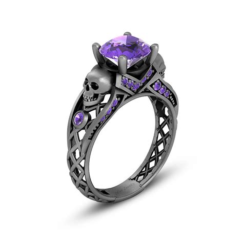 amethyst skull ring|crystalskulls.